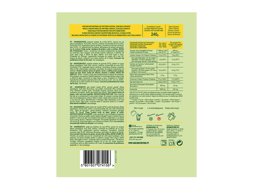 PROTEÍNA GOLDNUTRITION V-PROTEIN VEGETAL BANANA 240G