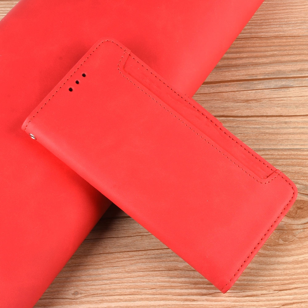Samsung Galaxy A51 (2019) Leder Tasche Flip Cover im Retro Look mit Kartenfächer - Rot