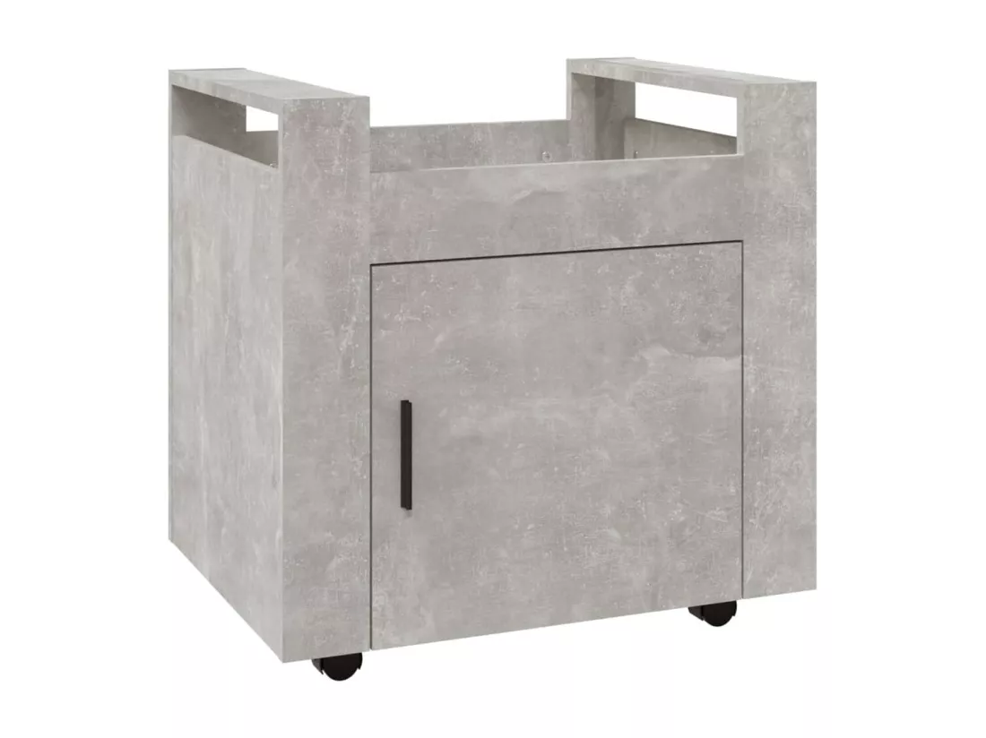 Chariot de bureau Gris béton 60x45x60 cm Bois d'ingénierie
