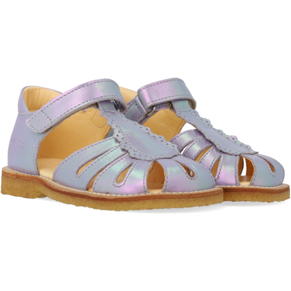 Køb Angulus Iridescent Lilac Shine Sandal Med Dråbedetalje