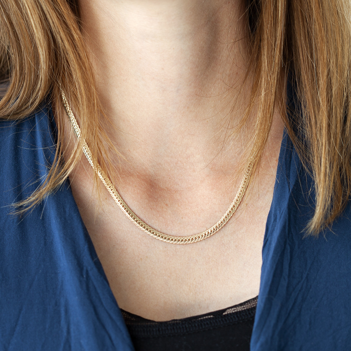 Collier plaqué or maille anglaise 45 cm
