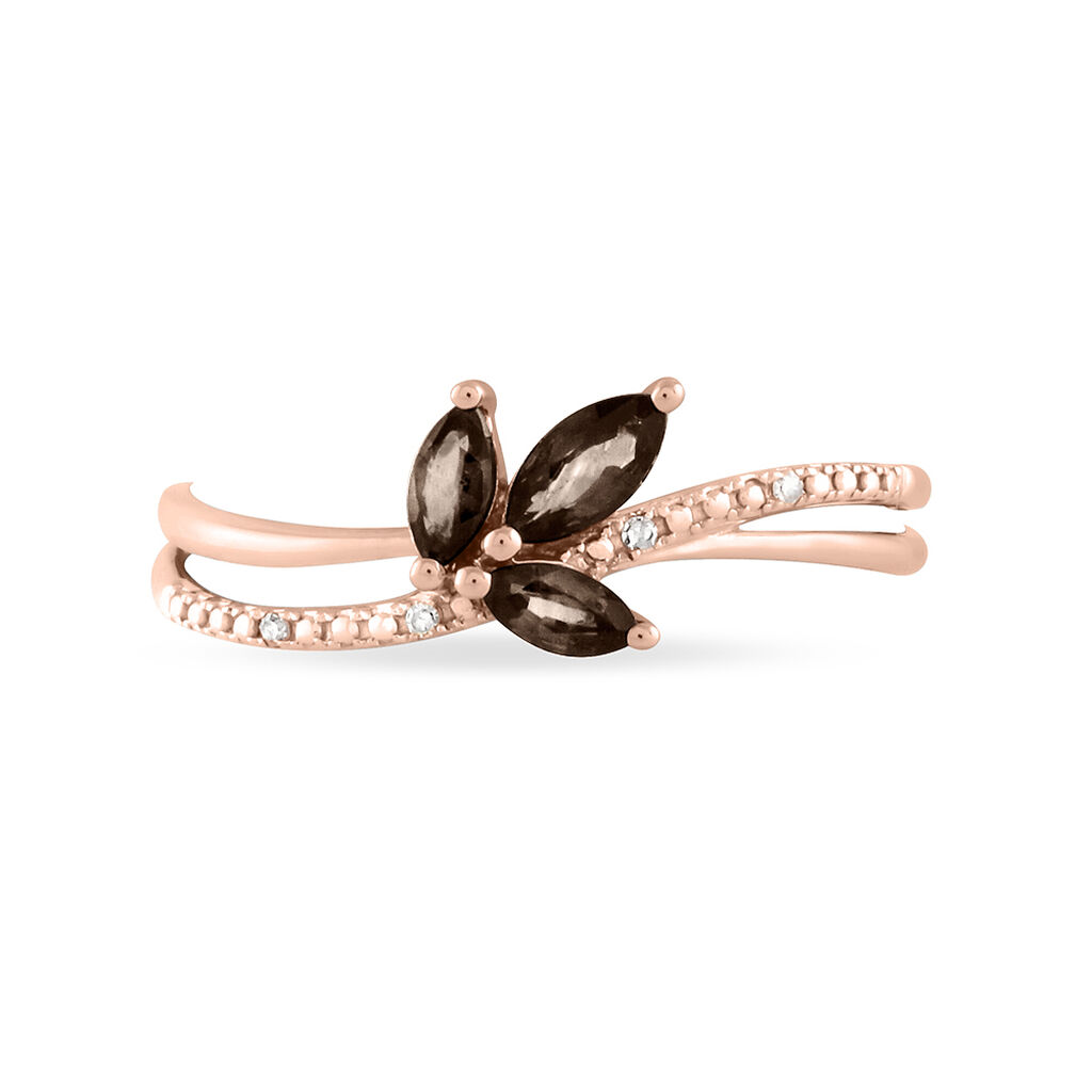 Bague Angie Or Rose Quartz Et Diamant