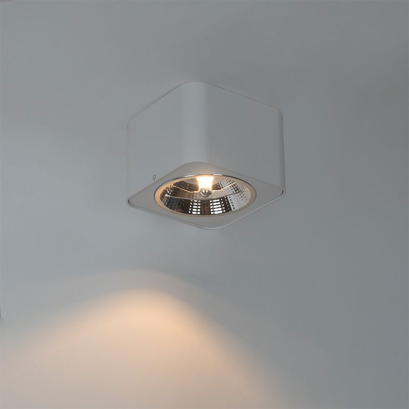 Moderne opbouwspot wit vierkant GU10 111mm - Boxer