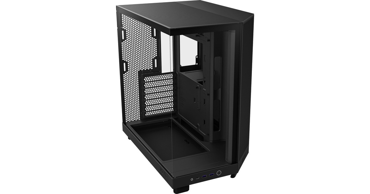 NZXTH6 Flow midi tower behuizing  (Zwart | 2x USB-A | 1x USB-C | Tempered Glass)