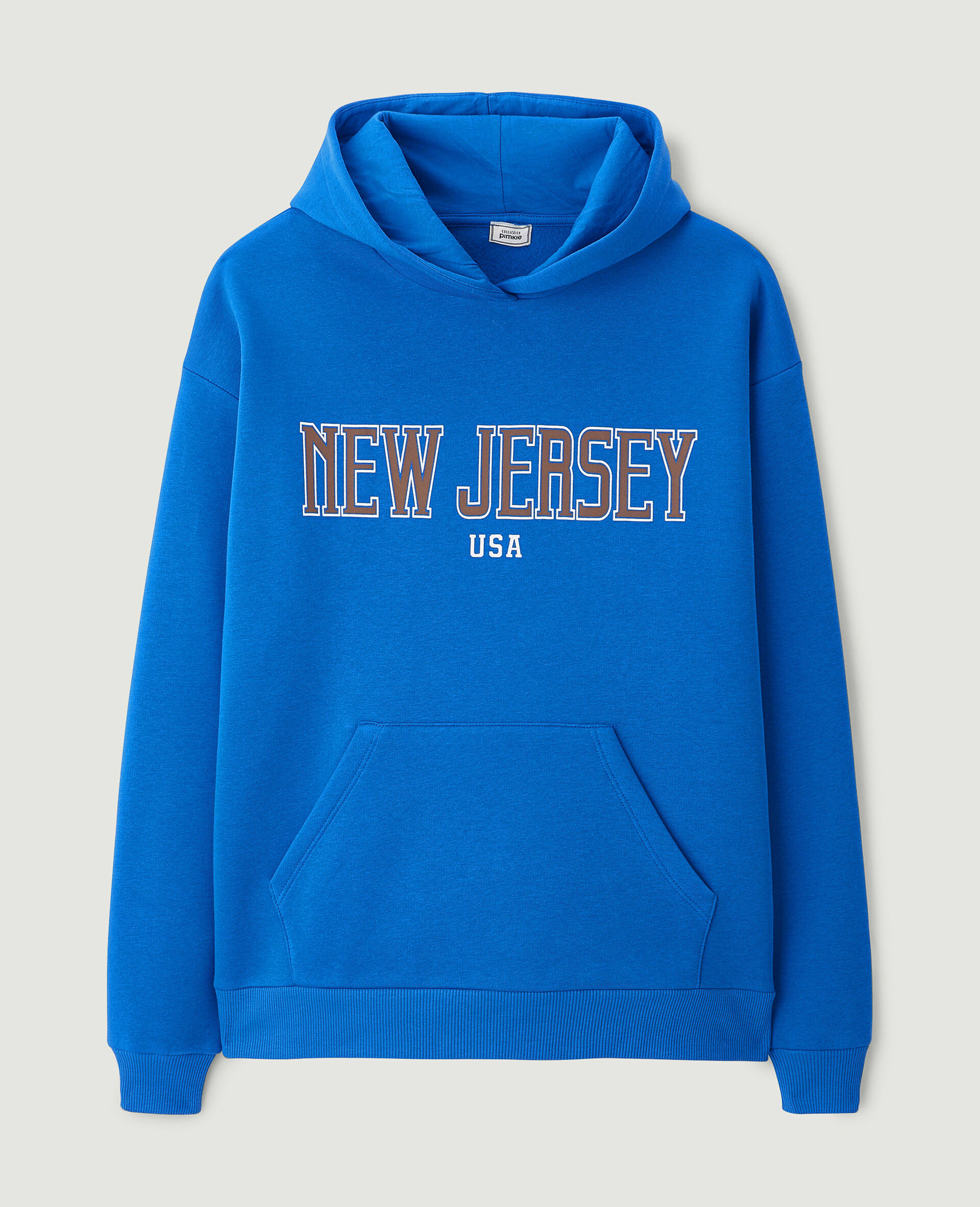 Sweat capuche avec flocage - Bleu électrique