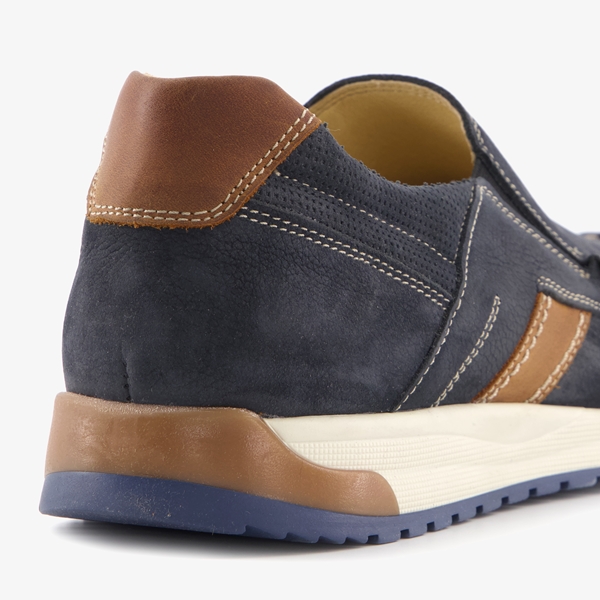 Van Beers leren heren instappers blauw