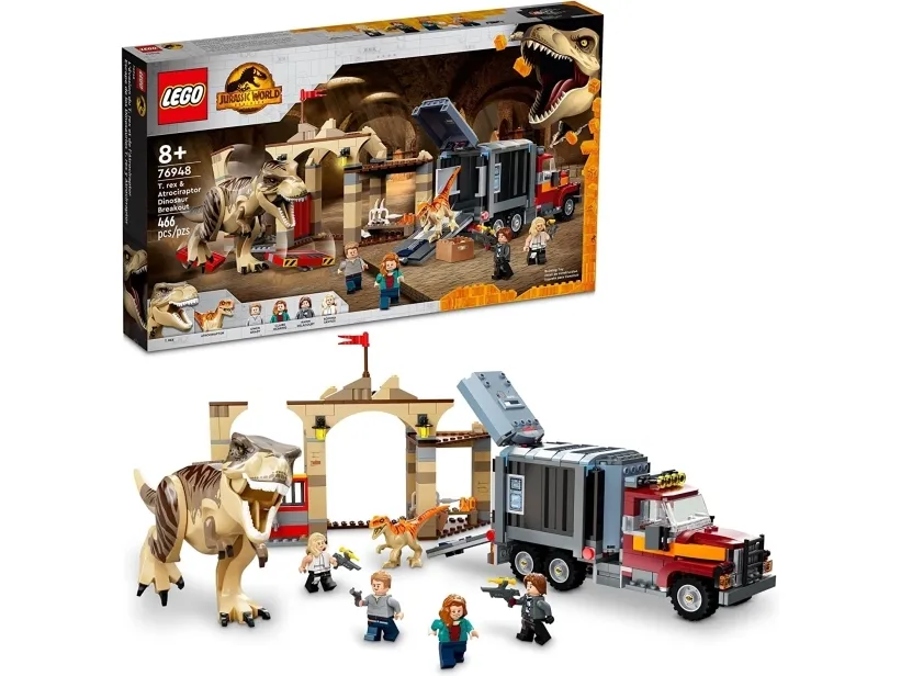LEGO Jurassic World 76948 T. rex og atrociraptor på dinosaurflugt