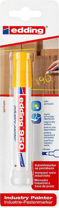 Marqueur de pâte couvrante spécial industrie Edding e-950 jaune