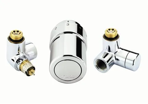 Danfoss RTX ventilsæt Krom - Returen i venstre side t-håndkl.rad 013G4133