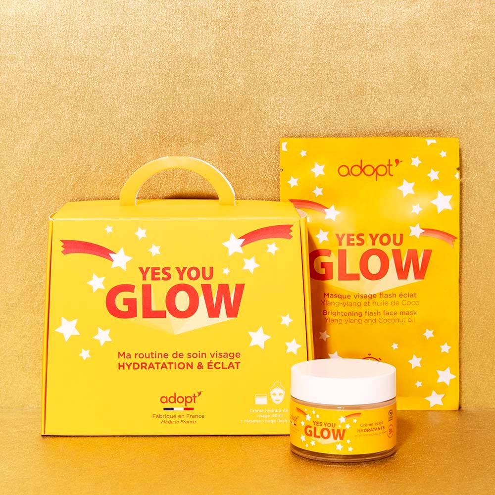 Yes you glow - Coffret crème éclat hydratante + masque visage flash éclat