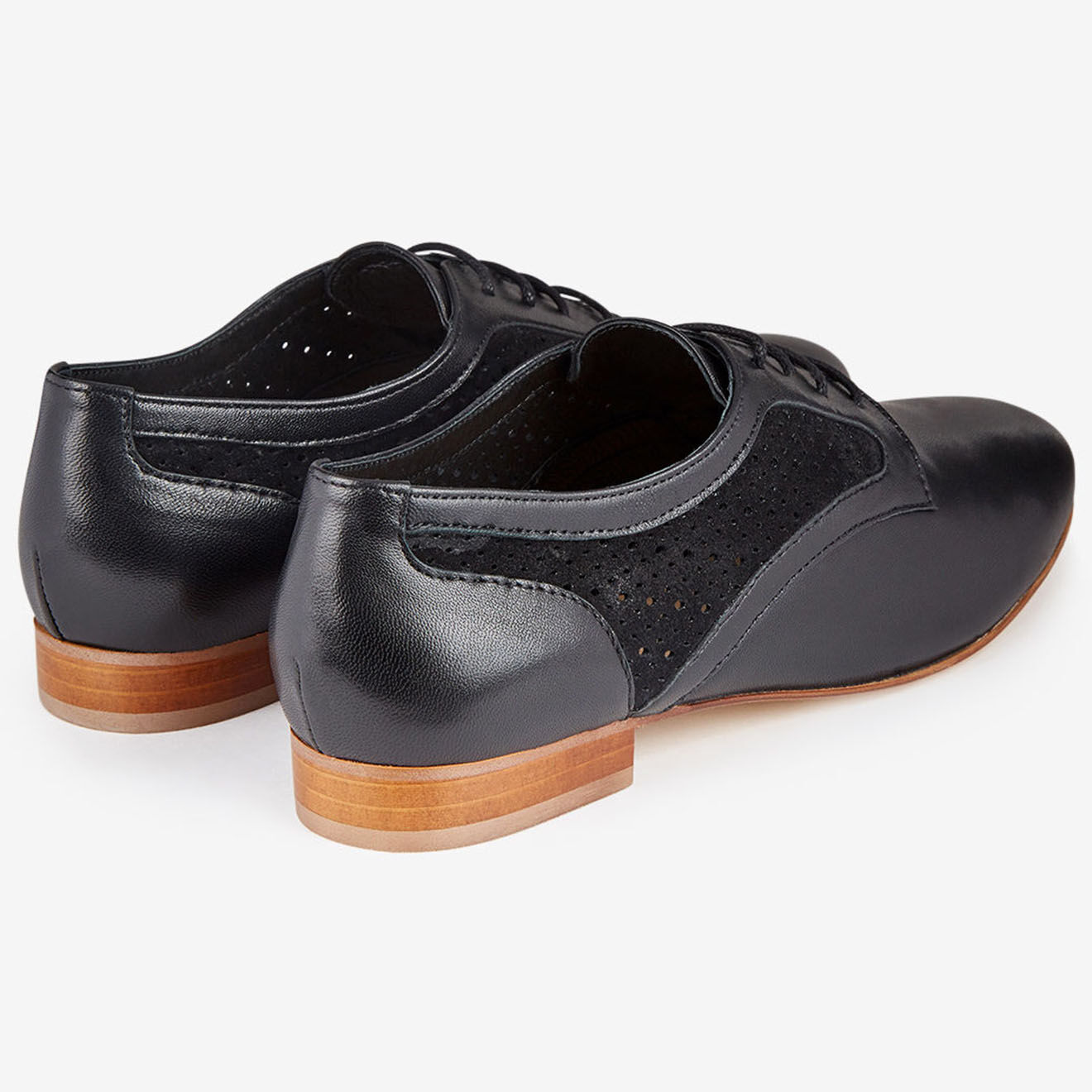 Mellow Yellow Derbies en Cuir Fosse noires