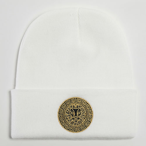 Bonnet Lion Blanc Doré