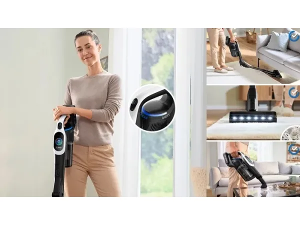 Bosch BCS1041WAC, Stick vakuum, Poseløs, Sort, Hvid, 0,4 L, Dry, HEPA