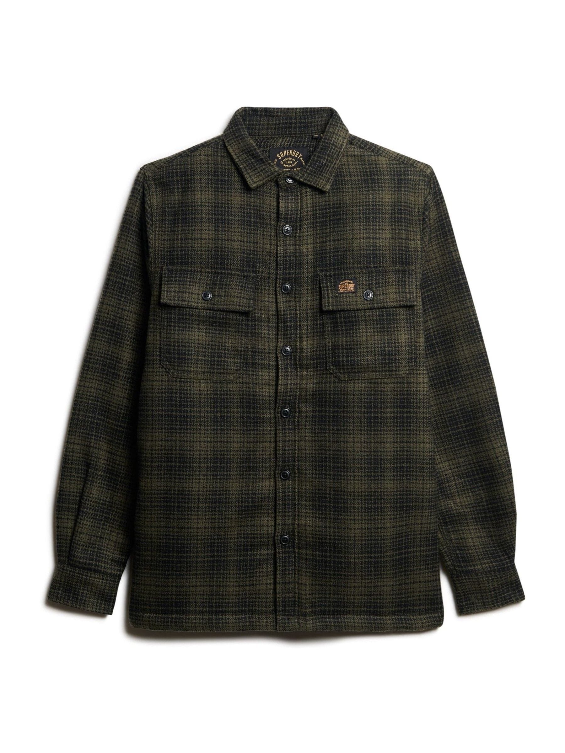 Haze ombré olijf - Superdry Wool Miller overshirt