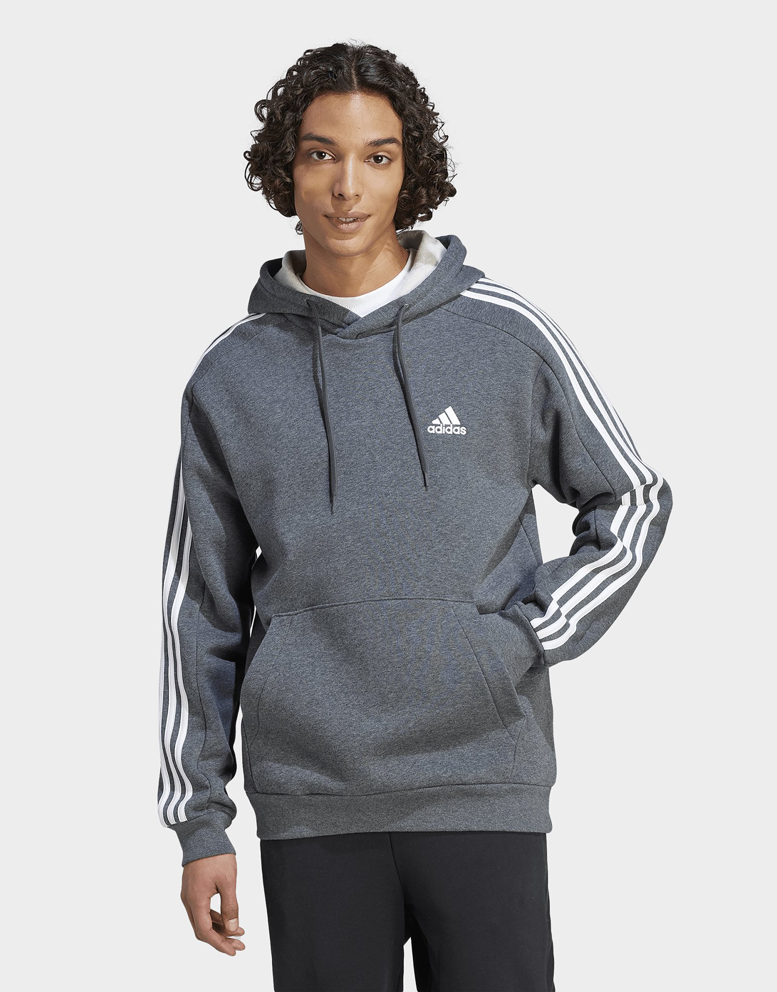 adidas Sweat-shirt à capuche en molleton à 3 bandes Essentials