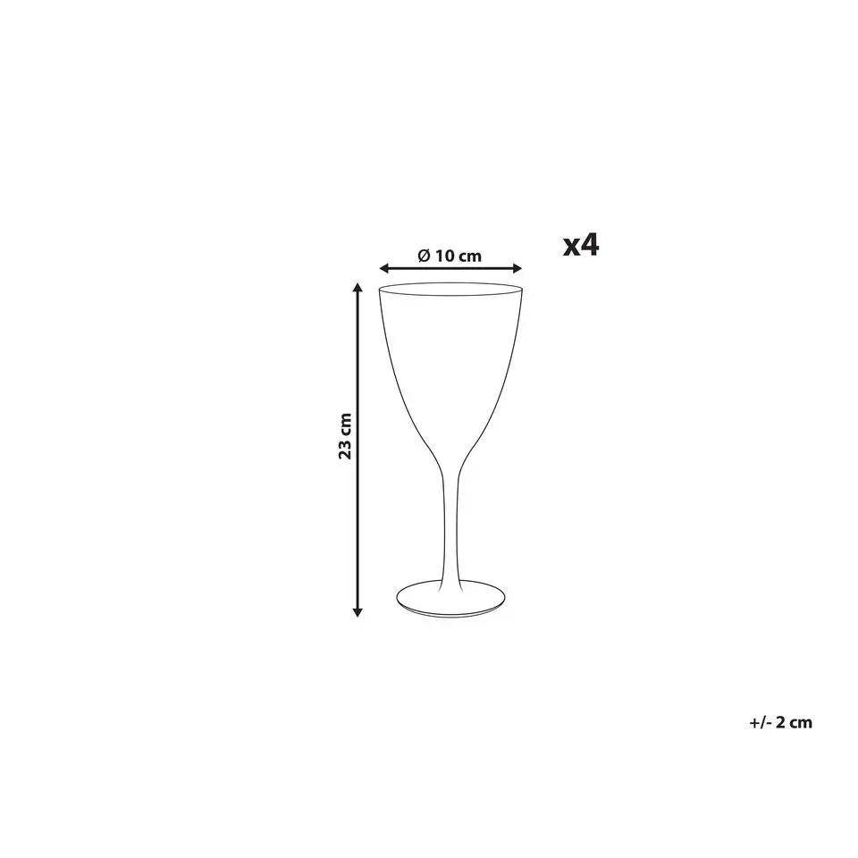 TOPAZ - Wijnglas set van 4 - Goud - Glas