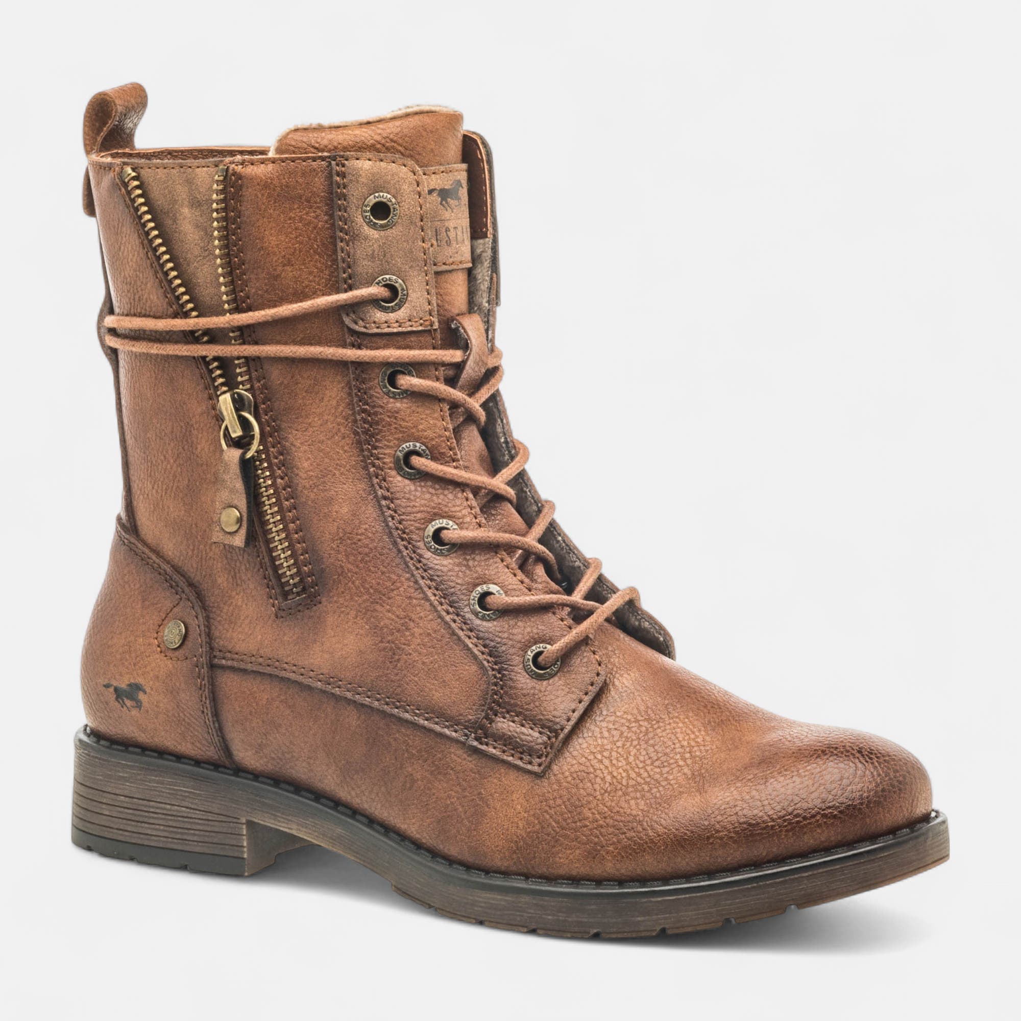 Bottines à lacets Femme cognac