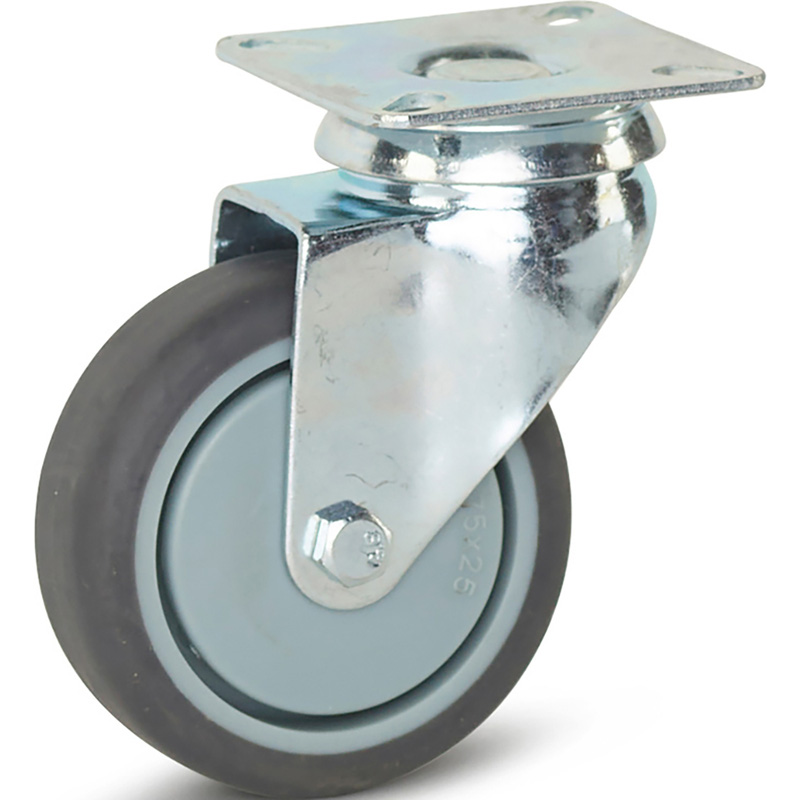 Zwenkwiel TP-rubber 75mm - 70kg draagvermogen