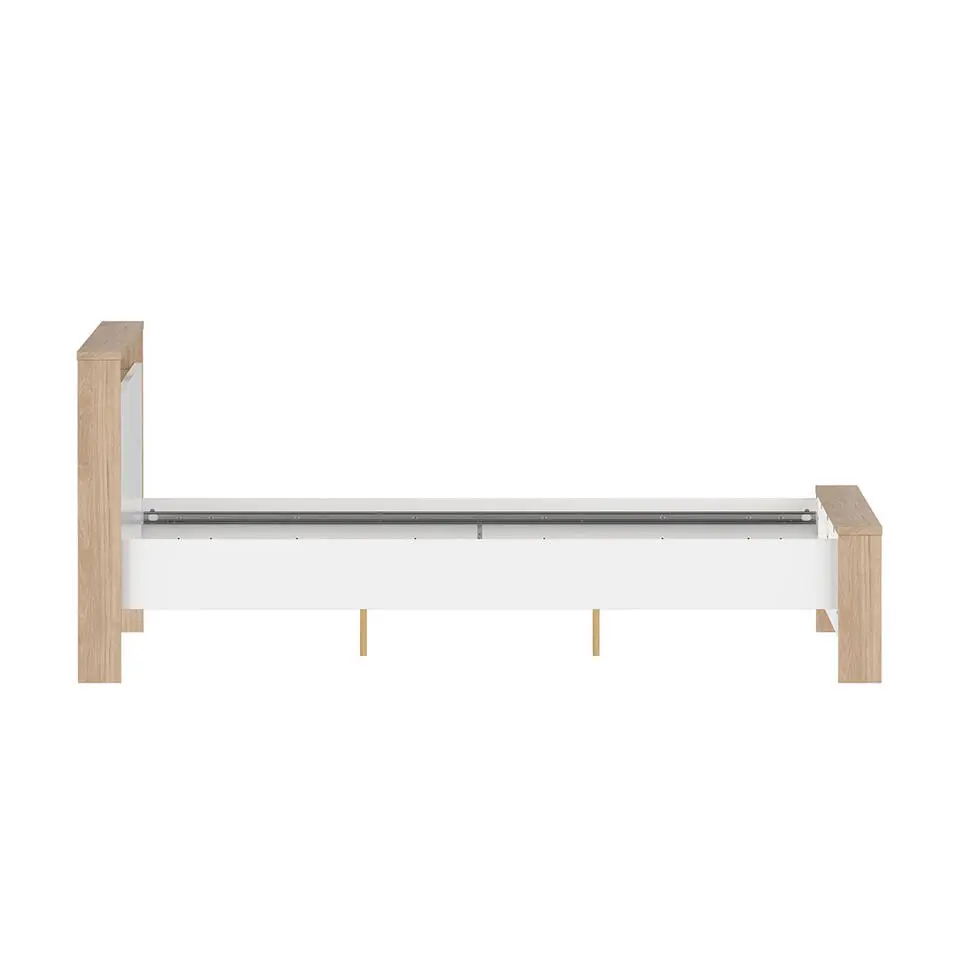 Hioshop Next bed met 1 legplank 140x200cm hoogglans wit