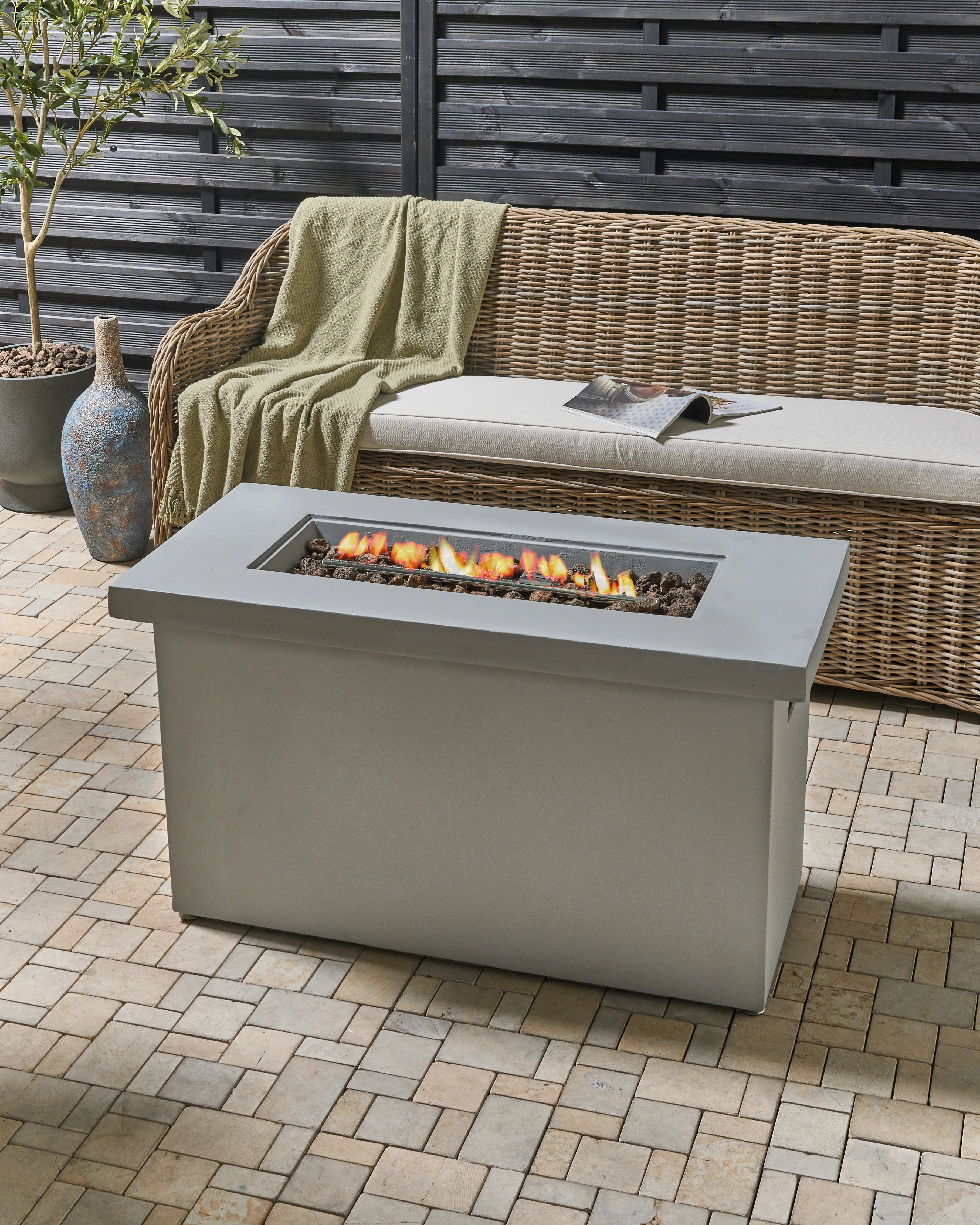 Gas vuurplaats AMBRIM Beton Lichtgrijs