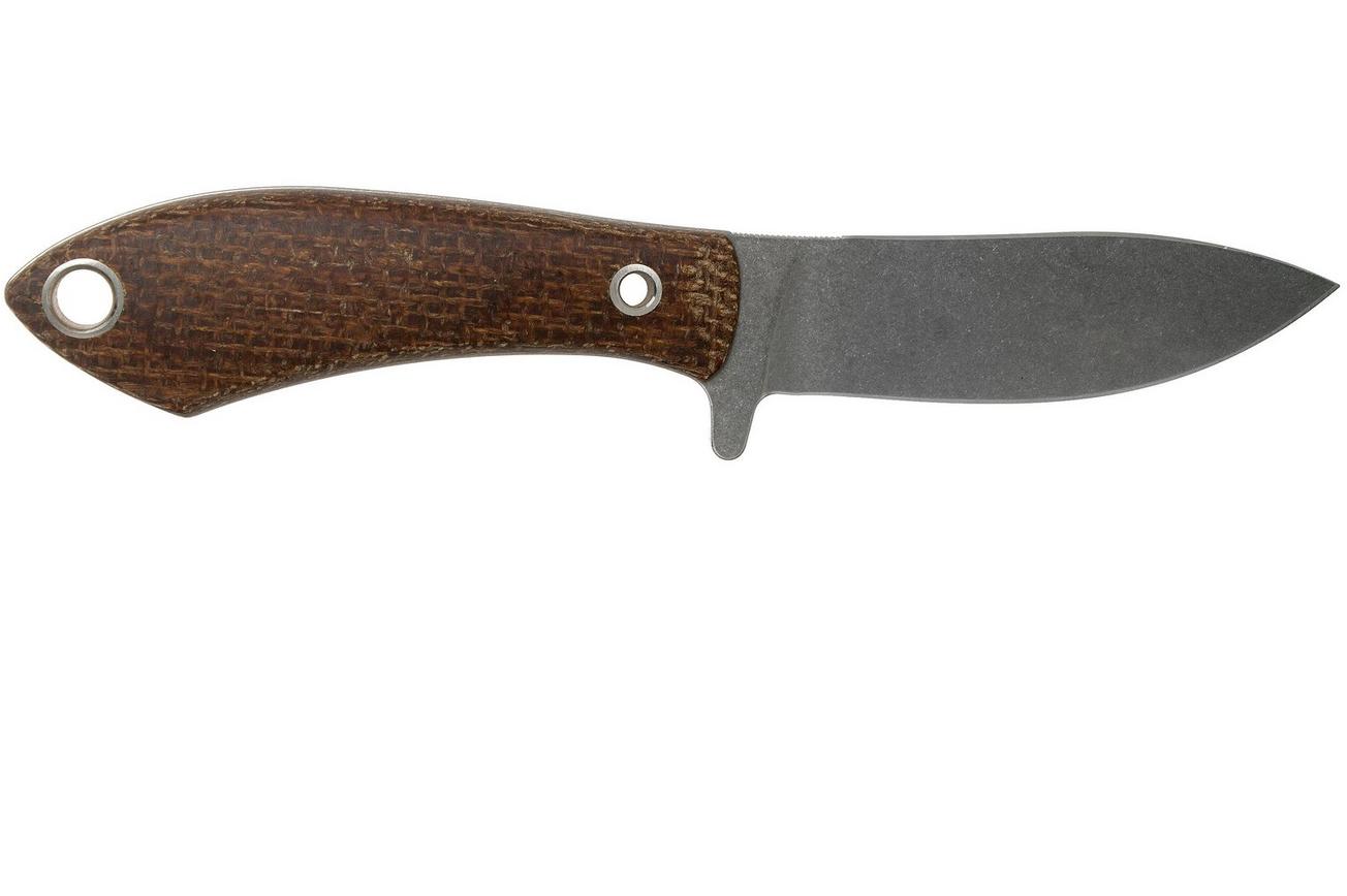 White River Knives Sendero Pack jachtmes Natural Burlap Micarta, Jerry Fisk design