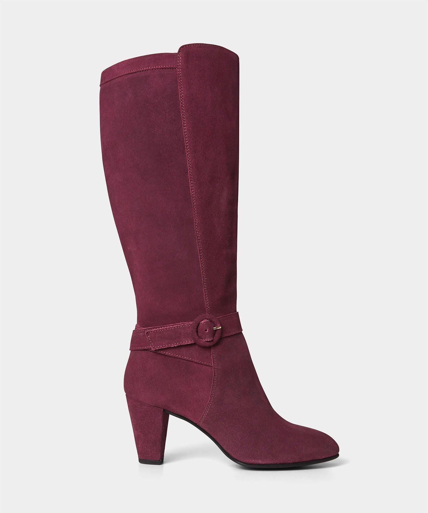 Stiefel mit Absatz, aus Veloursleder