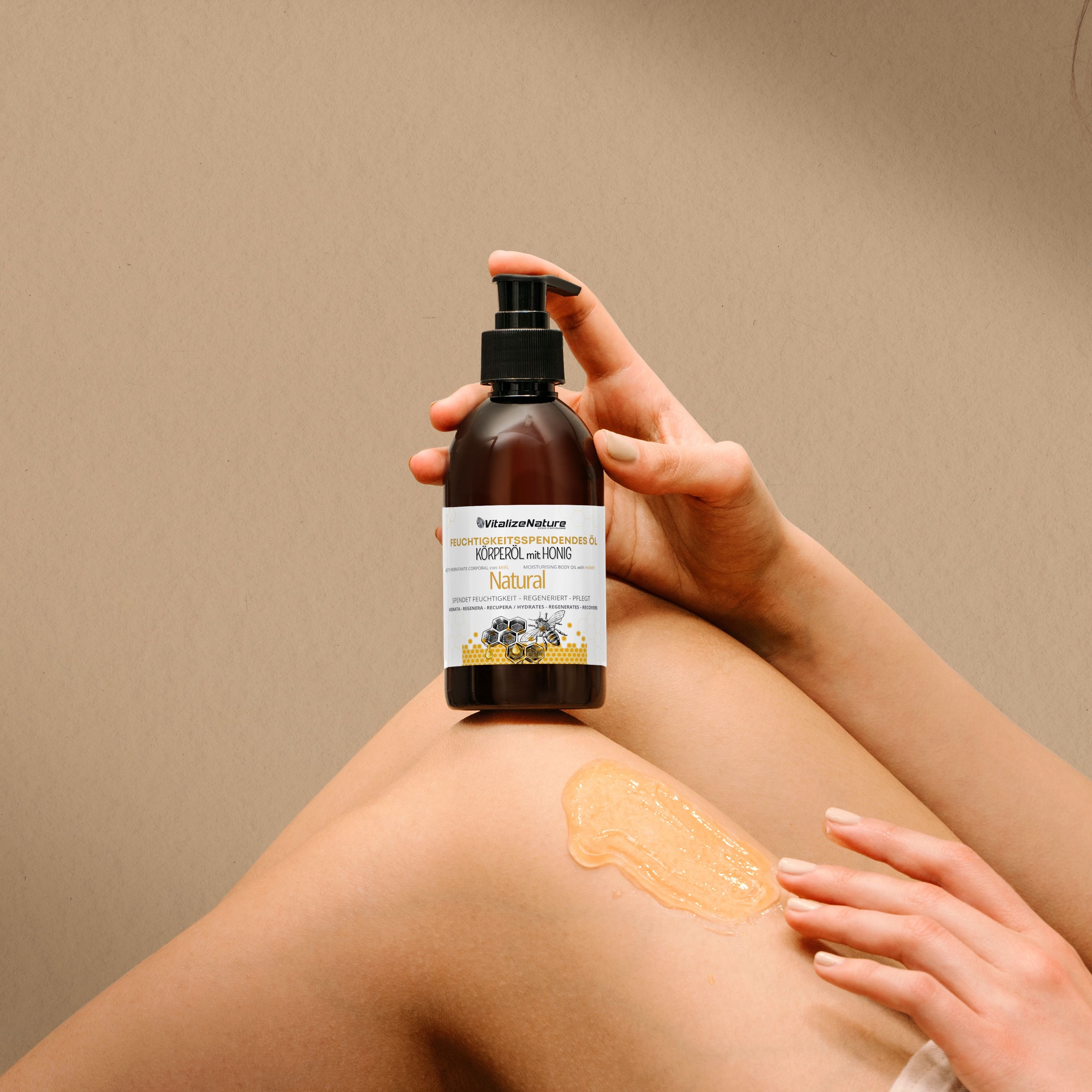 Natürliches Feuchtigkeitsspendendes Körperöl - Hautöl mit Honig & Aloe Vera mit Vitamin E