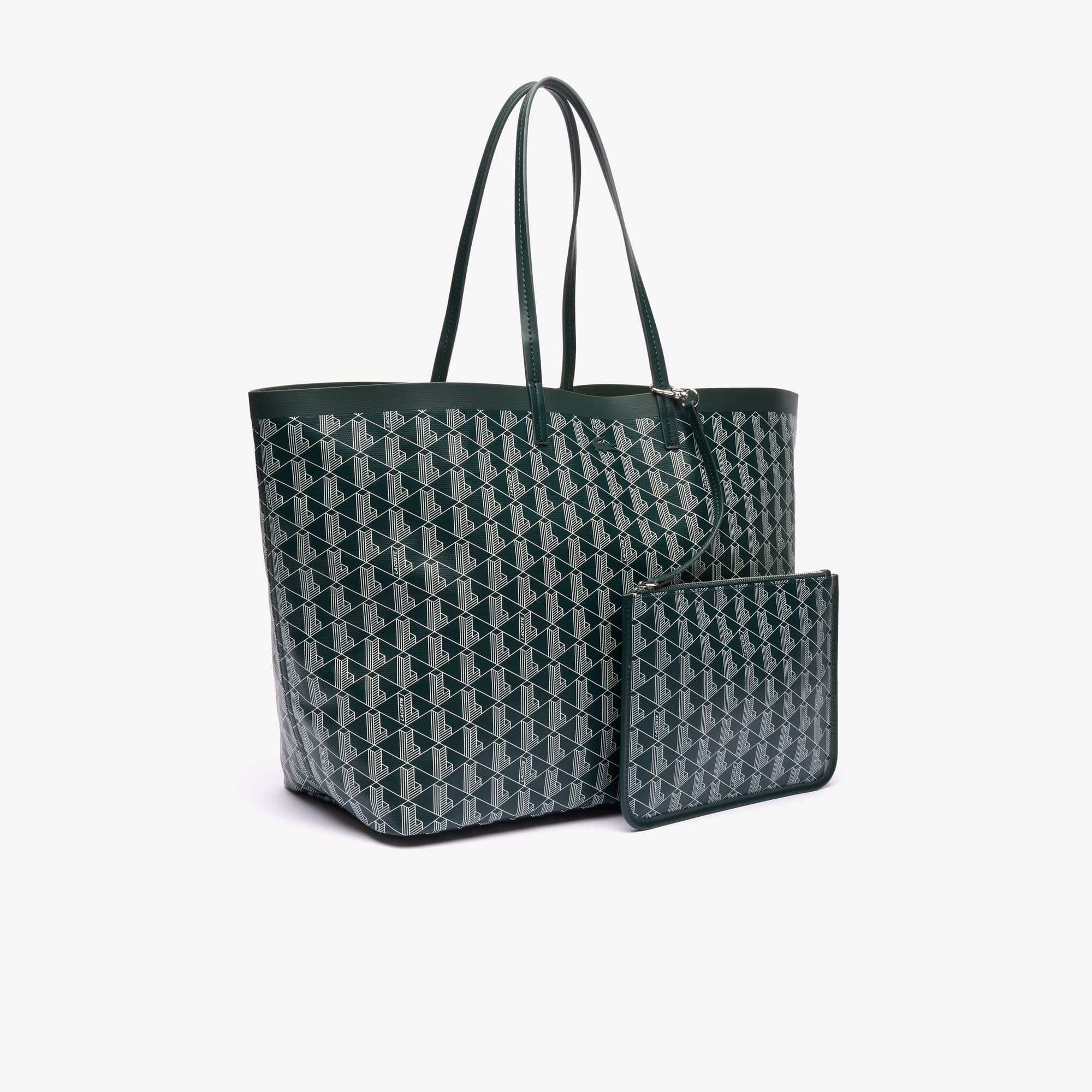 Grand sac cabas Zely monogramme en toile enduite Sacs à main & Cabas - Vert - Lacoste - Femme