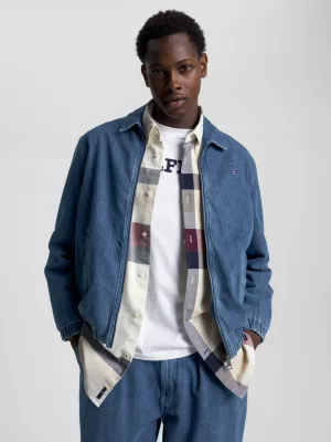 Jaqueta jeans com zíper