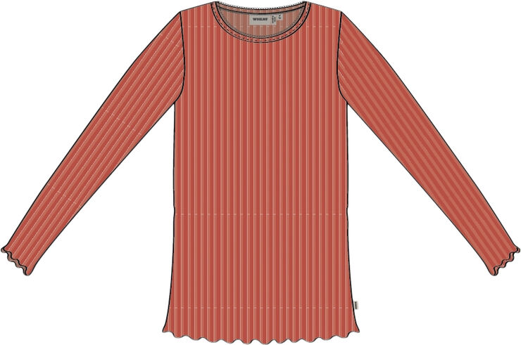 Wheat Langærmet Rib T-shirt Reese Candy red