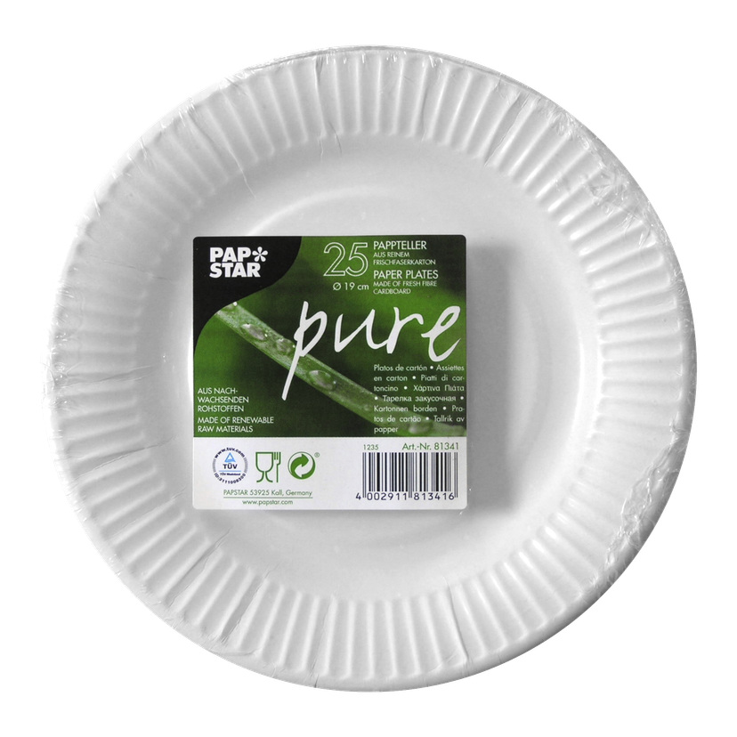 Papptallerkener 25-pk Ø19 cm