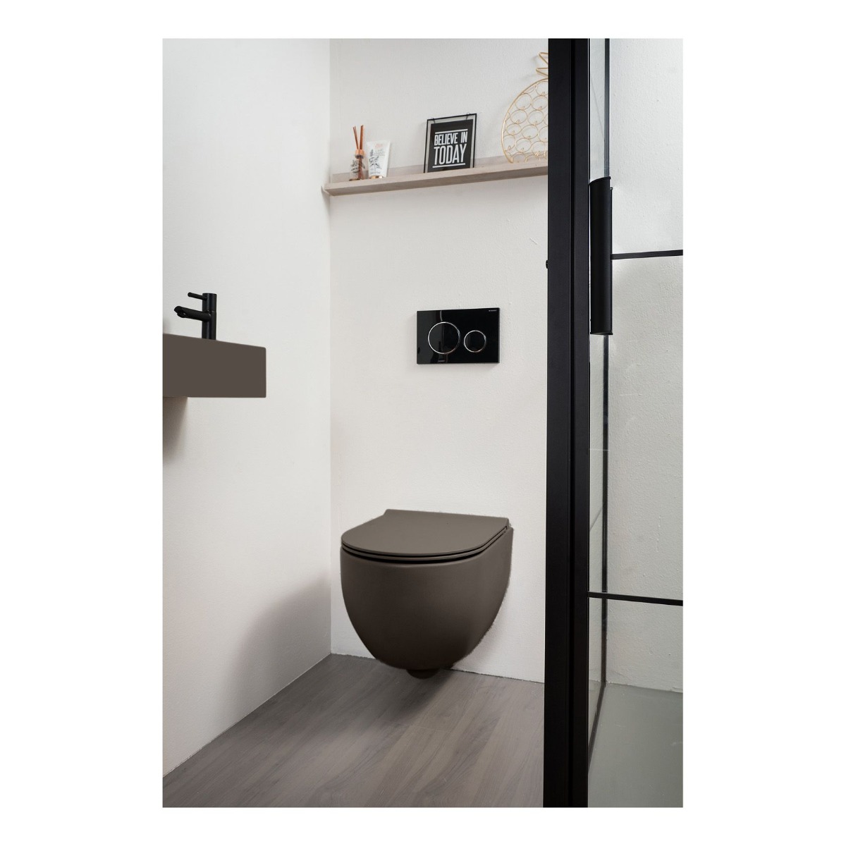 Xenz Gio randloos toilet 52cm met vortexspoeling coffee mat