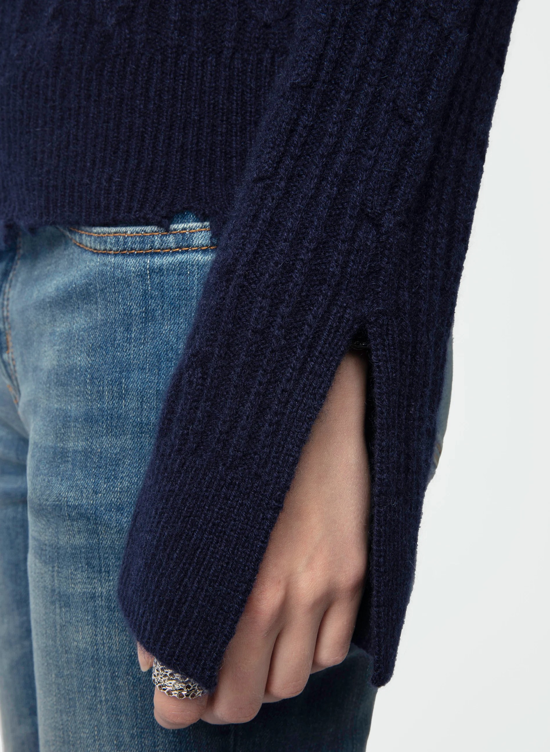 JONASSON - Pull ajouré en cachemire | Bleu