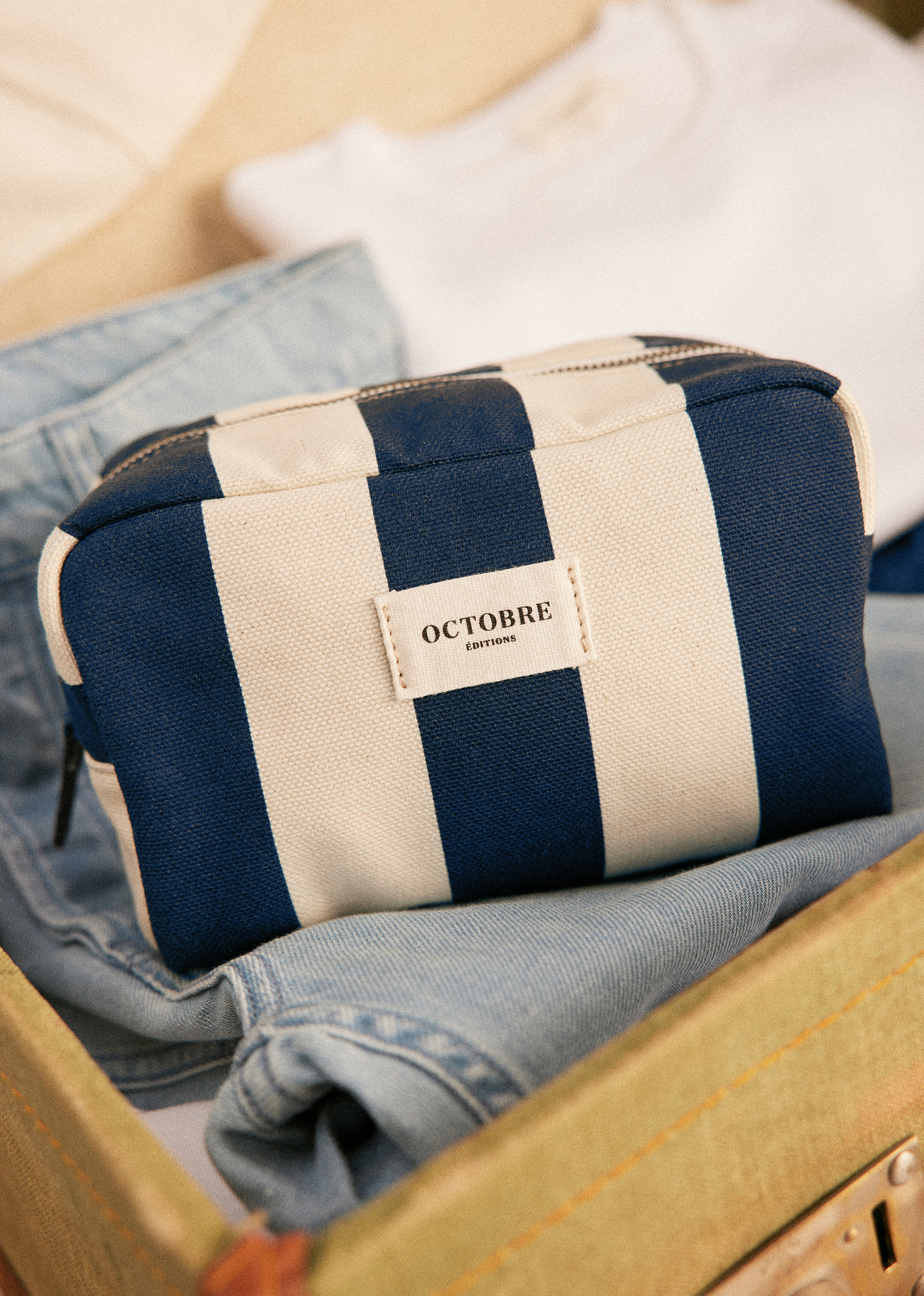 Trousse de toilette Twyman - Rayures Écru Marine - POUR LUI 5906551
