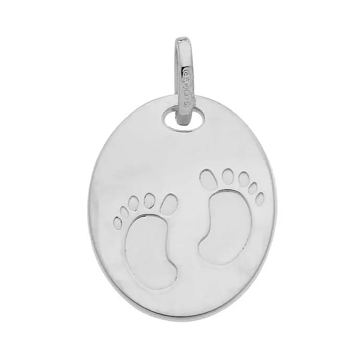Pendentif Brillaxis ovale empreintes pieds