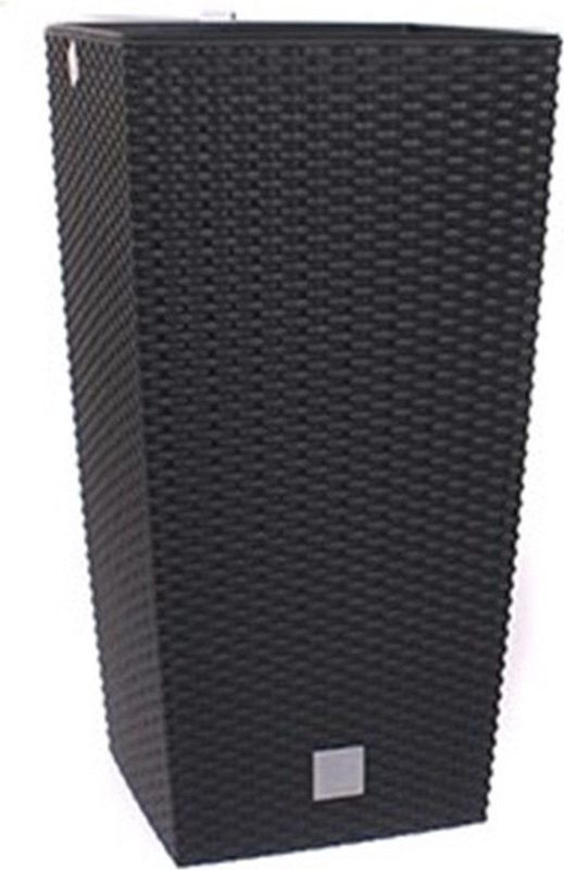 Prosperplast - Rato Square - Bloempot - Antraciet - Rotan Textuur - Inclusief Binnenpot