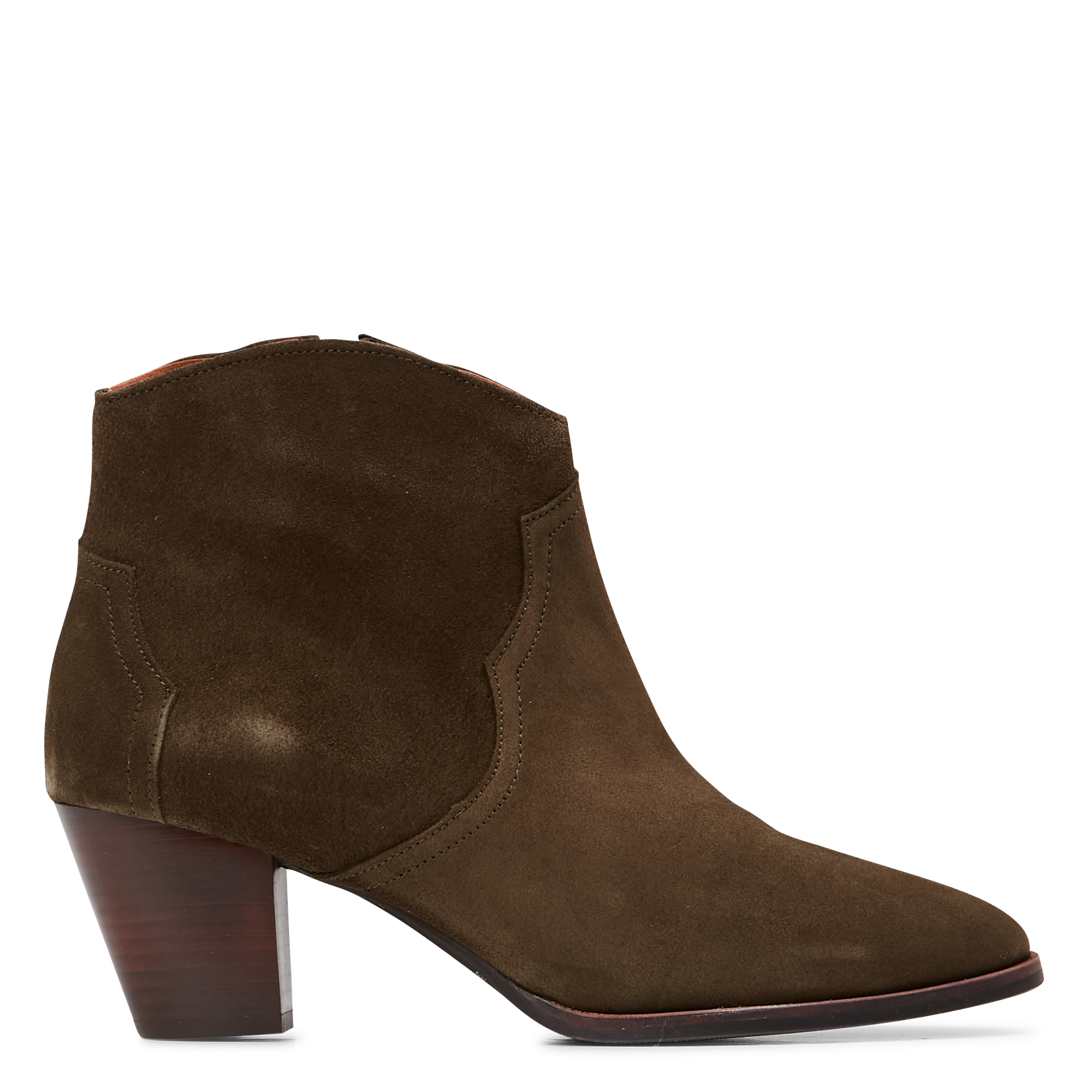 FIONA 60 - Bottines zippée à bout pointu et talon bold mi-haut | Vert