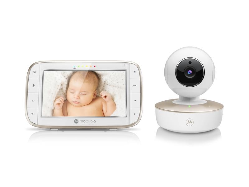 Motorola Babyphone Video VM855 Connect WLAN-Babyphone mit 5.0 Zoll Display und tragbare Kamera