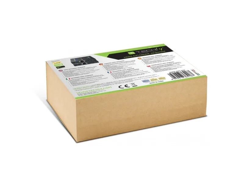 Techly IDATA EXT-565, 4096 x 2160 pixel, AV sender & modtager, 70 m, Ledningsført, Sort, HDCP