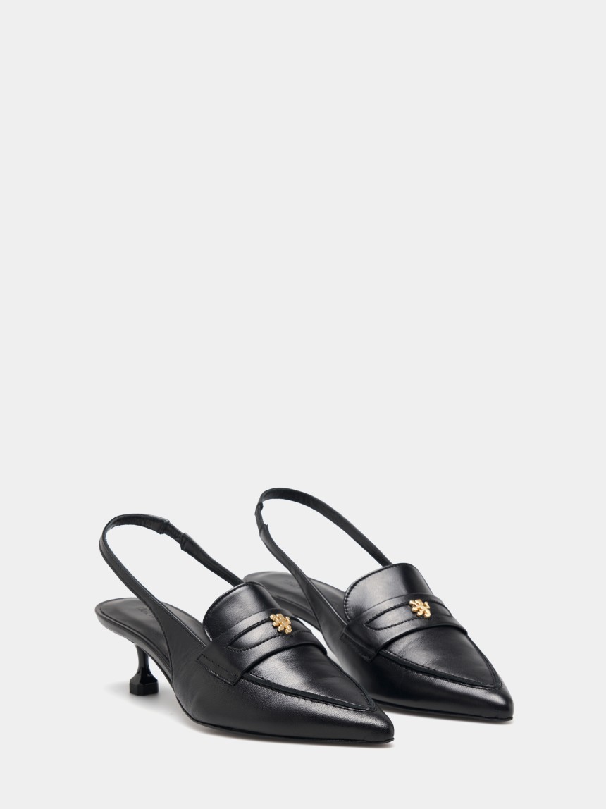 Sapatos mules com tacão kitten