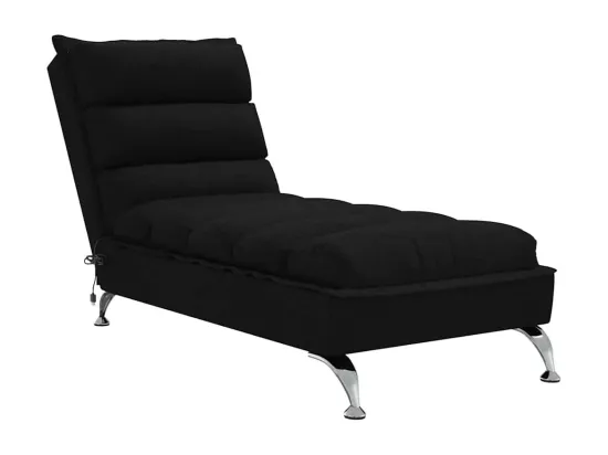 Prolenta Premium - Chaise longue de massage avec coussins noir tissu