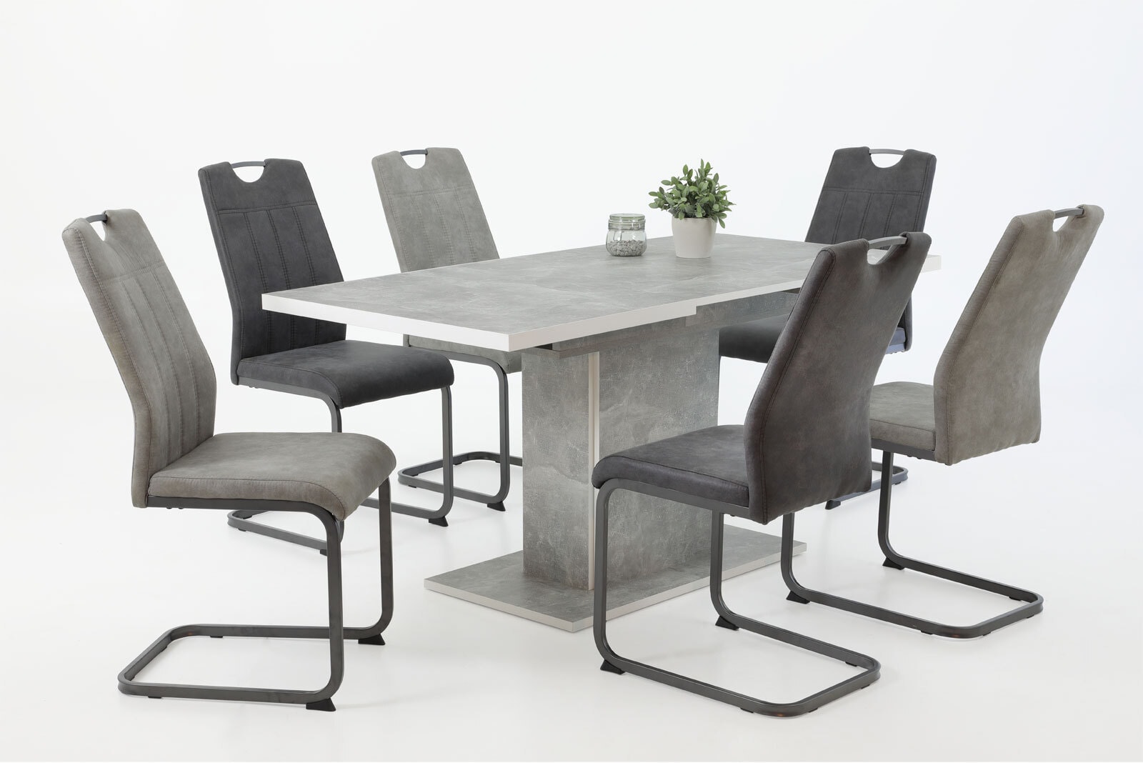 Esstisch ALICE T 120-160 x 80 cm betongrau