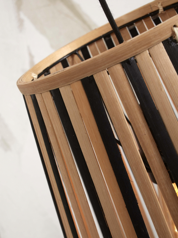Good&Mojo Merapi hanglamp cone Ø40 large naturel/zwart