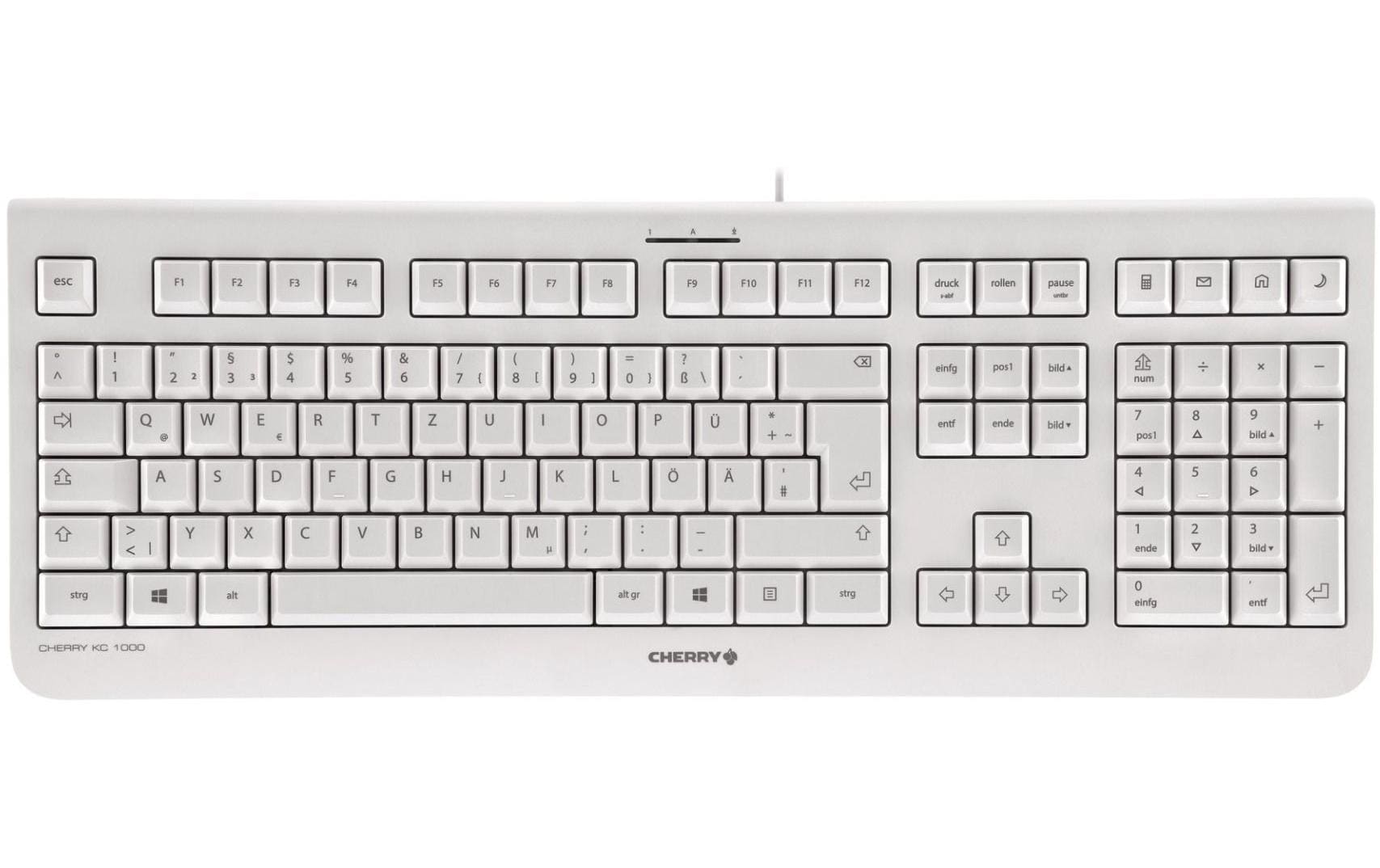 Tastatur KC 1000 GrauLeise Kabeltastatur