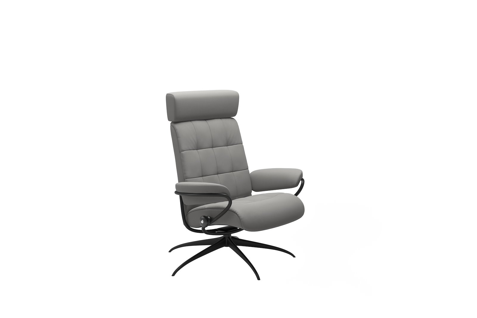 London lenestol Hud Paloma Silver Grey - Star- Matt Black