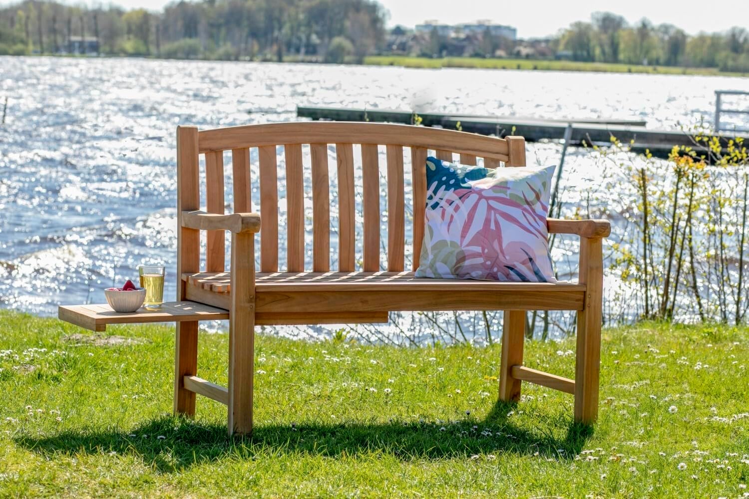 bene living Teakholz Gartenbank Lancaster 120 cm