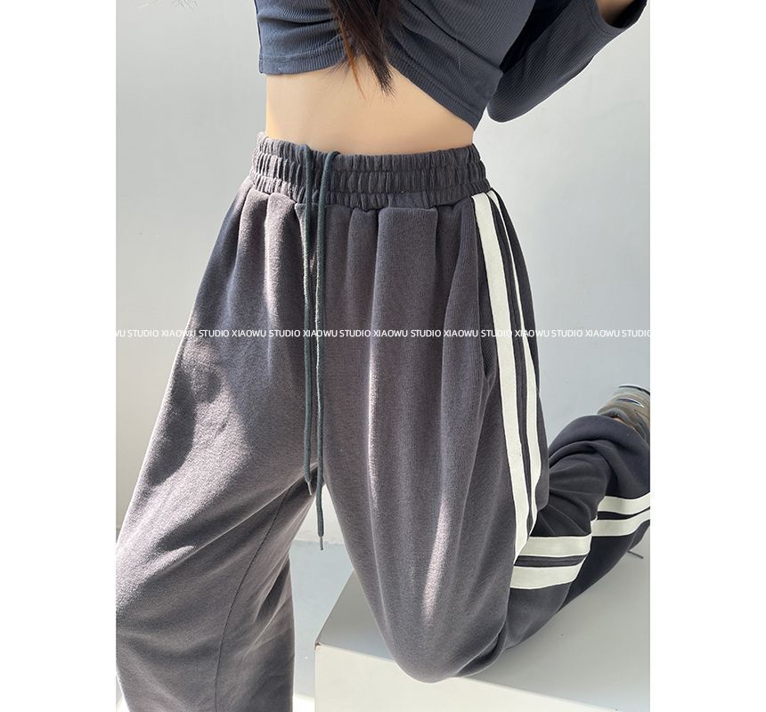 Amyway - Joggingbroek met hoge taille en trekkoord en dubbele streep