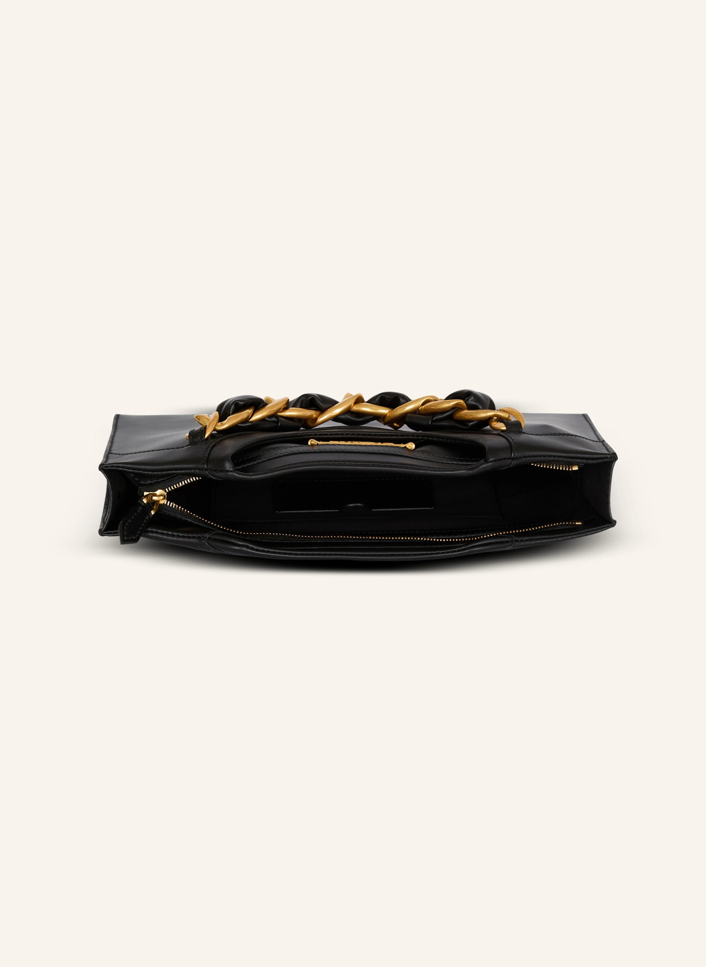 BALMAIN Clutch Crewneck mit Reißverschluss aus Kalbsleder