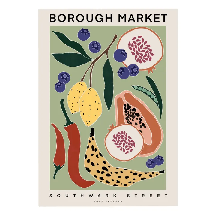 Rose England Affiche Borough Market | Vert