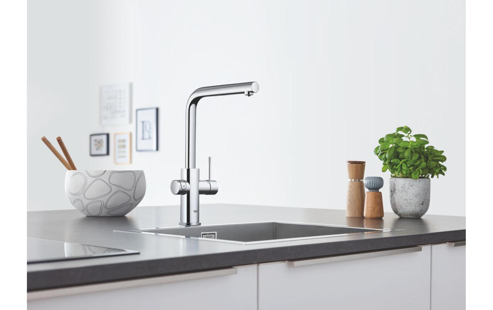 Küchenarmatur Blue Home L-Auslauf, Starter Kit, Chrom<br>Die frischste Wasserquellen